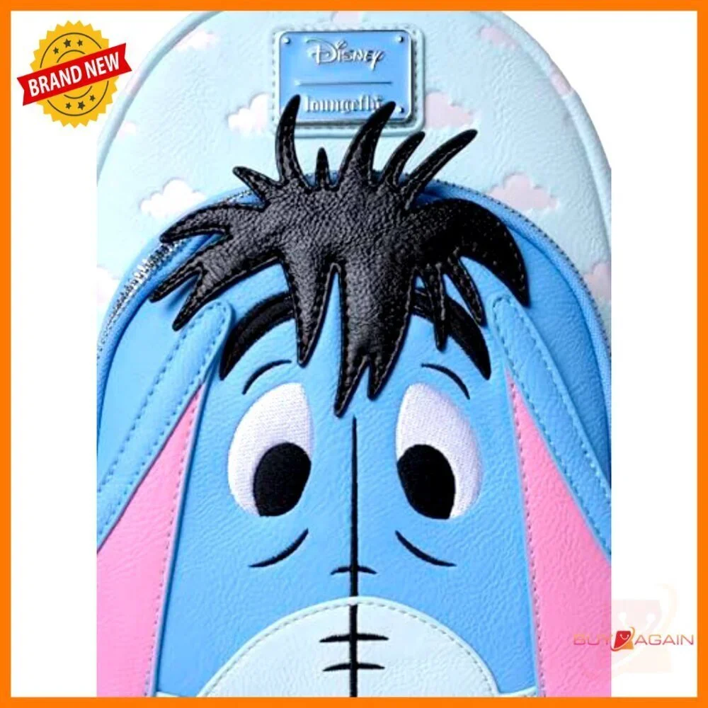 Mini Backpack Faux Leather Adjustable Straps Disney Eeyore Cosplay Handbag